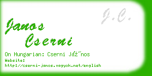 janos cserni business card